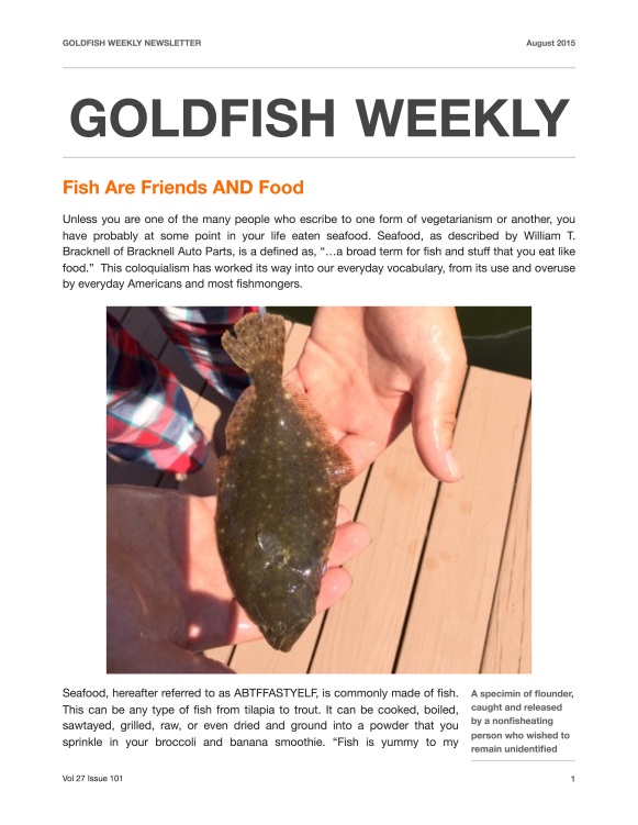 Goldfish weekly newsletter 01